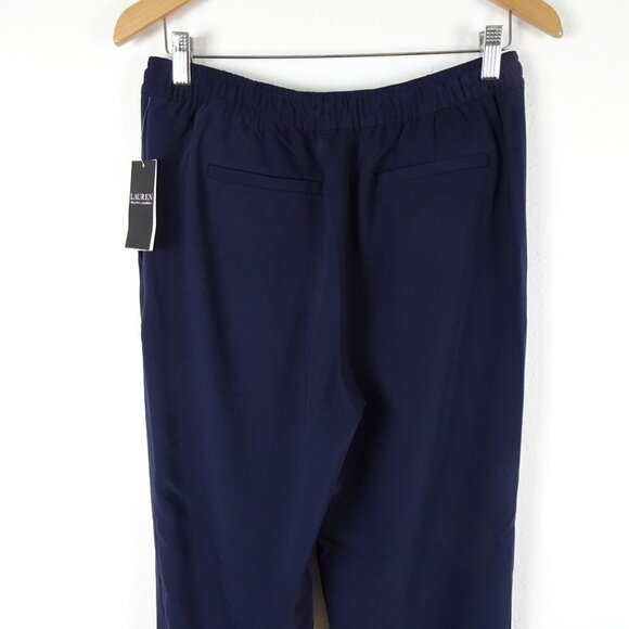 Ralph Lauren Dress Jogger Pants Women's Size 4 Blue Elastic Waist Ribbed Cuffs - Picture 6 of 11